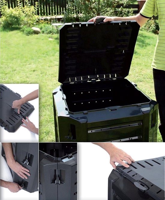 Prosperplast Compogreen IKST380C - Compostbak - 380 Liter - Vorstbestendig - UV-bestendig - Zwart