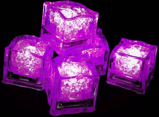 LED ijsblokjes - Lichtgevende ijsblokjes - LED - Roze - 12 stuks