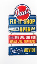 Signs-USA Dads Fix-it-Shop - klussen vader - retro wandbord - vader - 53 x 30 cm
