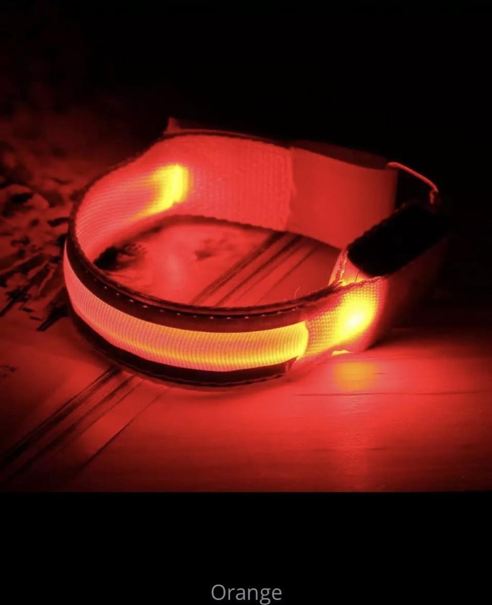 Reflecterende Hardloop Verlichting - Hardloop / Fiets Sport Armband Met LED Lampjes Oranje