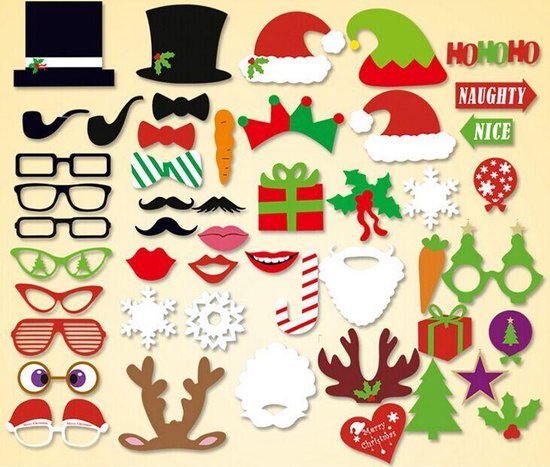 ForDig - Christmas X-mas - Ensemble Photobooth Prop - 50 pièces