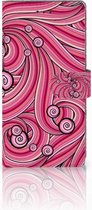 Bookcase Geschikt voor Samsung Galaxy Note 8 Swirl Pink