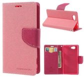 Mercury Fancy wallet Hoesjes Sony Xperia Z1 Compact roze