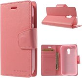 Goospery Sonata Leather case hoesje Motorola G2 licht roze