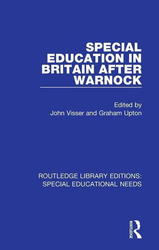 Routledge Library Editions: Special Educational Needs - Spec ... - cover
