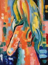 Schilderij vrouw modern 60 x 80 Artello - handgeschilderd schilderij met signatuur - schilderijen woonkamer - wanddecoratie - 700+ collectie Artello schilderijenkunst