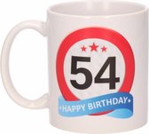 Verjaardag 54 jaar verkeersbord mok / beker