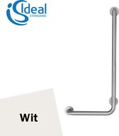 Ideal - Wandgreep / Veiligheidsbeugel haaks - 90cm x 40cm aluminium gecoat - wit