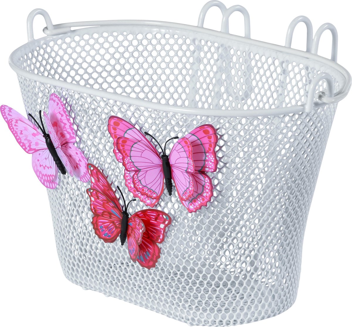 Basil Butterfly Kinderfietsmand - - Inclusief Haken - Wit |