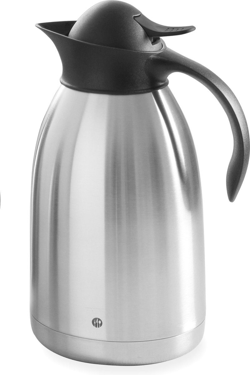 Thermoskan Hendi 1.5 liter - Met drukdop - Zwart