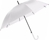 Voordelige automatische regen paraplu in het wit van 106 cm doorsnede
