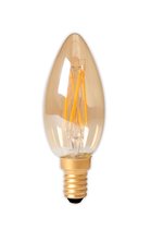 3 stuks  LED volglas Filament Kaarslamp 240V 3,5W 200lm E14 B35, Goud 2100K CRI80 Dimbaar