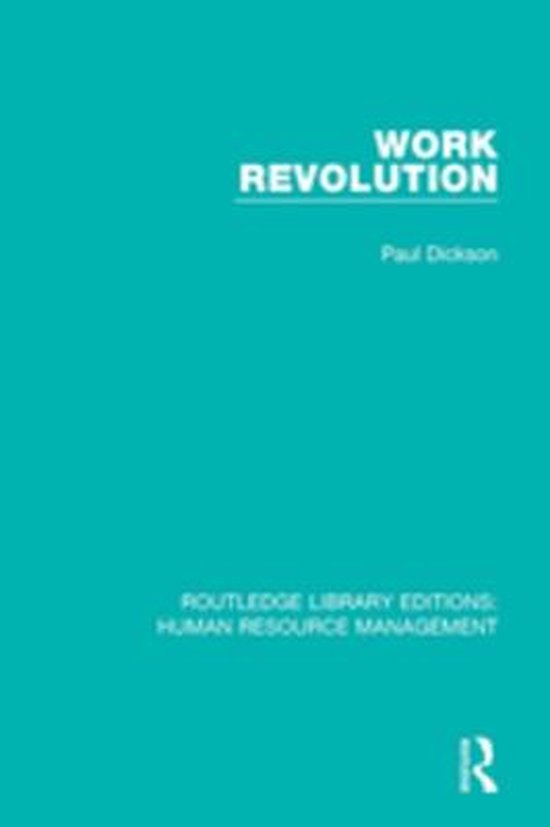 Routledge Library Editions: Human Resource Management - Work ... - cover