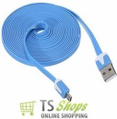 Micro USB Kabel Datacable 3 meter Universeel Blue Blauw