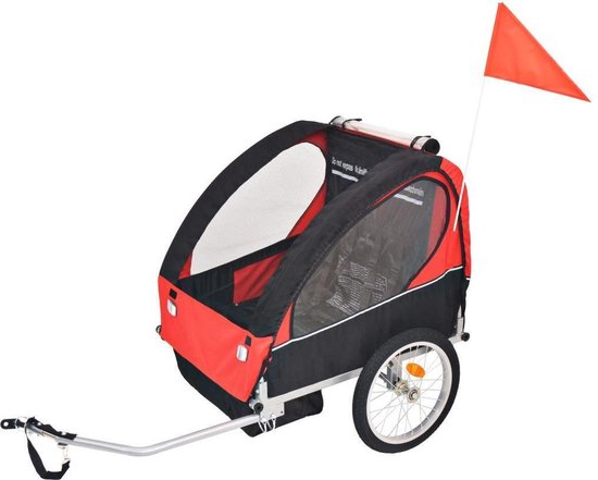 Fietskar voor Kinderen 30KG Rood Zwart - Aanhangwagen Fiets - Fiets bagage  kar -... | bol.com