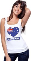 Australie hart vlag singlet shirt/ tanktop wit dames L