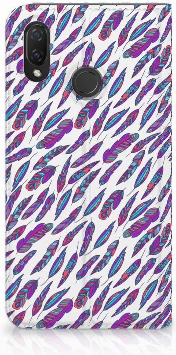 Huawei P Smart Plus Hoesje met Magneet Feathers Color