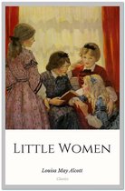 Livre 'Les Quatre Filles du docteur March' de Louisa May Alcott, avec une illustration de quatre jeunes filles réunies autour d'un livre.