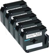 4 Pack Compatible Label Tape M-K231 / MK231 Zwart op Wit 12mm X 8m voor PT-55, PT-60, PT-65, PT-75, PT-80, PT-85, PT-90, PT-110, BB4 Label Printer
