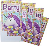 Uitnodigingen Unicorn party 5 stuks