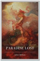 Couverture du livre "Paradise Lost" de John Milton, avec une peinture de l'archange Michael terrassant Satan.