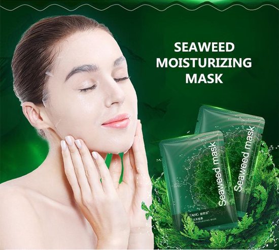 Zeewier Sheet Gezichtsmasker 100%natural - Sheet Mask - Anti Aging - hydraterend - Anti-Acne - Tegen Mee-eters en Grove Poriën - stralende huid - Chezmoiproducts