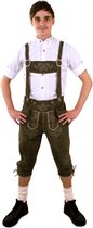 Lederhose groen deluxe knee-over + borduur (echt leer) mt.60