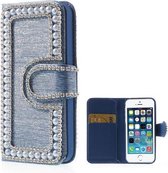 Parel Wallet case iphone 5 blauw