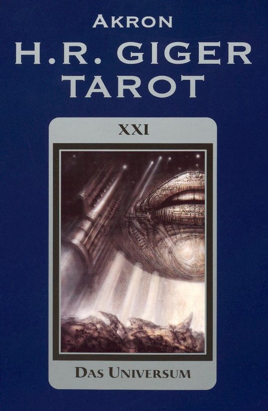 H.R. Giger Tarot, "Das Universum" met Romeinse cijfers XXI.