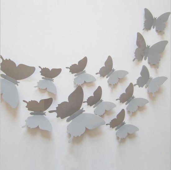 Buiten adem beschaving hemel Muurversiering - Plastic 3D vlinders - 3D muurdecoratie - Muurstickers -  Wit - DisQounts | bol.com