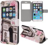 PU Leren Wallet Kijkvenster iPhone 6(s) - Arc de Triomphe