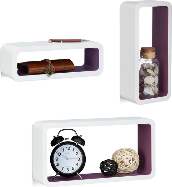 Relaxdays wandplank set van 3 - U-vorm - wandbox - MDF - zwevend wandboard Relaxdays wandplank set van 3 - U-vorm - wandbox - MDF - zwevend wandboard
