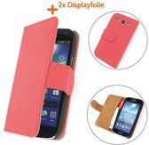 TCC Luxe Hoesje Samsung Galaxy X Cover 2 Book Case Flip Cover S7710 - Rood