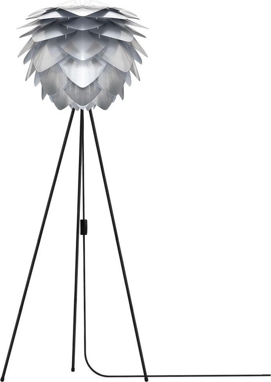 Lampadaire Umage Silvia argent - Medium Ø 50 cm + Trépied noir