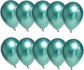 Luxe Chrome Ballonnen Groen 10 Stuks - Helium Chrome Metallic Ballonnenset Feestje Verjaardag Party