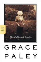 Couverture de livre avec une femme debout aux cheveux blancs bouclés, une veste marron et une jupe sombre. Le titre "The Collected Stories" et le nom "GRACE PALEY" sont en bas.