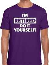 Pensioen I am retired do it yourself t-shirt paars heren L