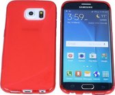 Samsung Galaxy S6 Edge S Line Gel Silicone Case Hoesje Transparant Rood Red
