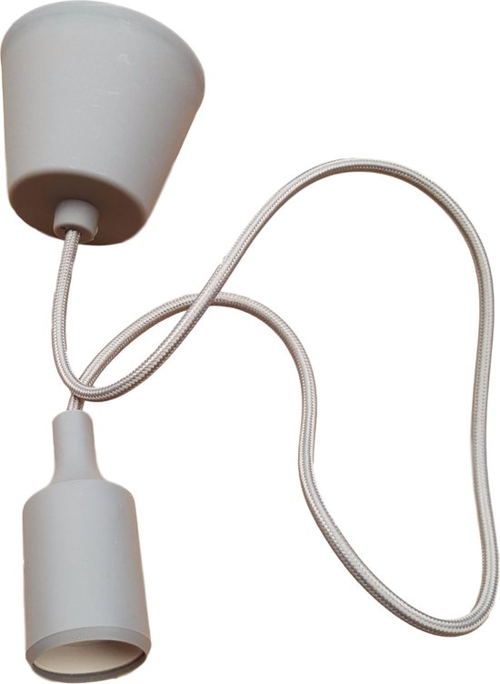 LED lamp DIY | pendel hanglamp - strijkijzer snoer | E27 siliconen fitting  | grijs | bol.com