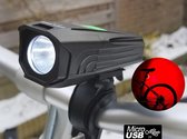 ZEUSS XF-13 setje ultieme fietsverlichting, USB oplaadbaar, Power-indicator, waterdicht, dropproof, 450 Lumen, lichtgewicht zaklamp
