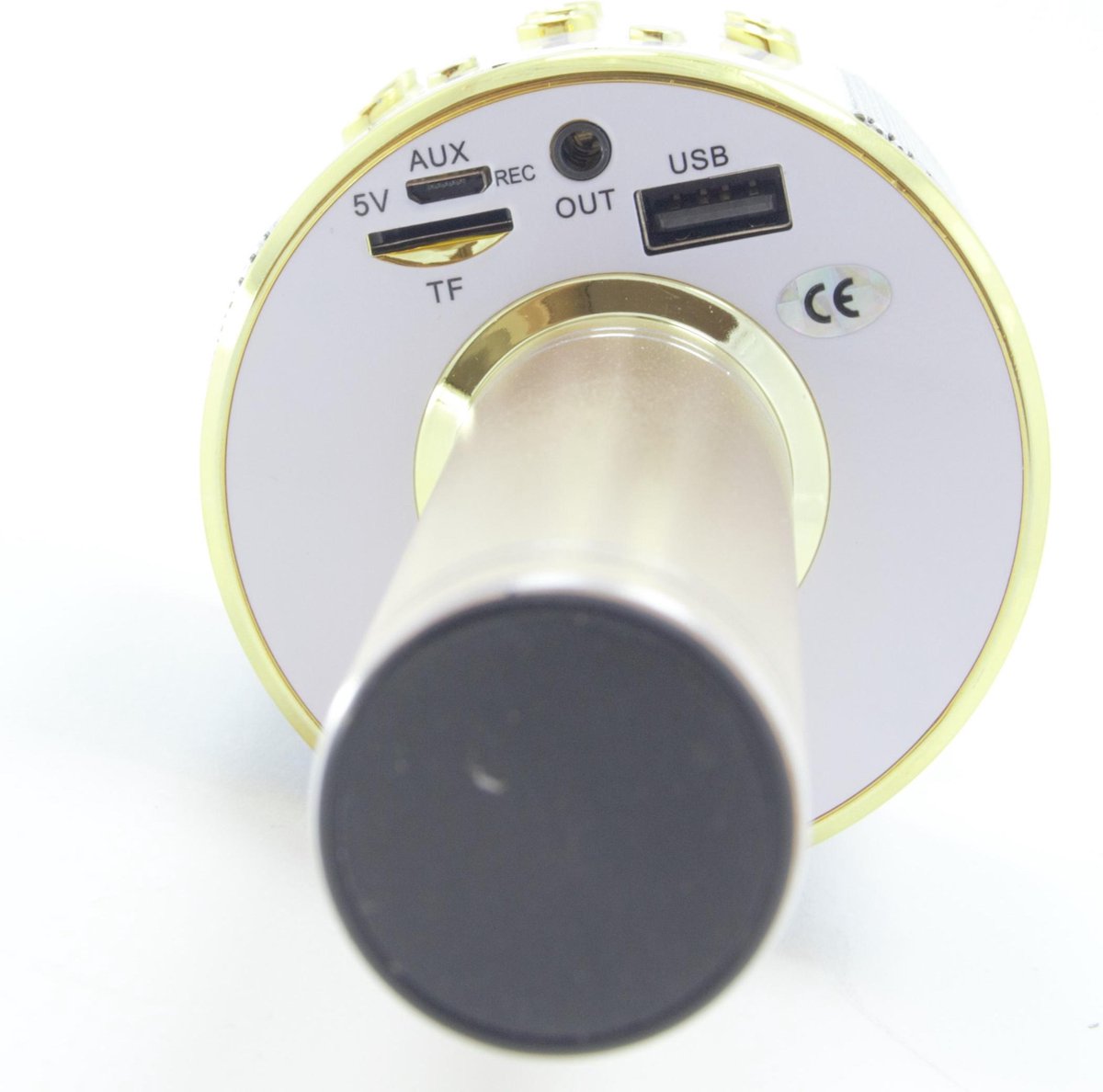 Draadloze Bluetooth Karaoke Microfoon HIFI - WS-858 - Goud+RATIE MG AUX KABEL