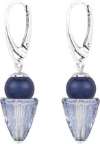 Boucles d'oreilles ARLIZI - cristal perle Swarovski bleu - argent - 1461
