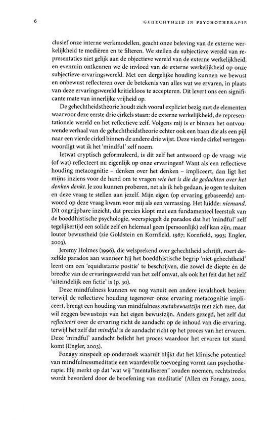 Pagina met tekst over gehechtheidstheorie en psychotherapie.