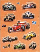 Racewagens 3D stickers 1 vel