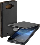 Lelycase Zwart Eco Leather Flip Case Microsoft Lumia 950