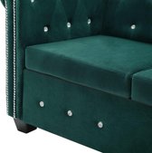 Bankstel Chesterfield-stijl fluwelen bekleding groen 2-delig (incl. vloerviltjes)