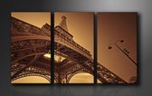 Eiffeltoren - Canvas Schilderij Drieluik 160 x 90 cm