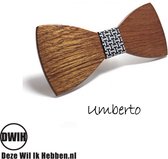 DWIH - houten Vlinderdas - Vlinderstrik van hout - Umberto