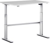 Zit sta bureau 120x80 cm | wit | zilver frame | A270 elektrisch met memory display