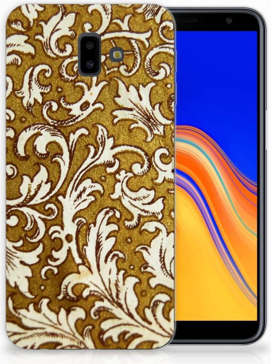 Siliconen Hoesje Samsung Galaxy J6 Plus (2018) Barok Goud